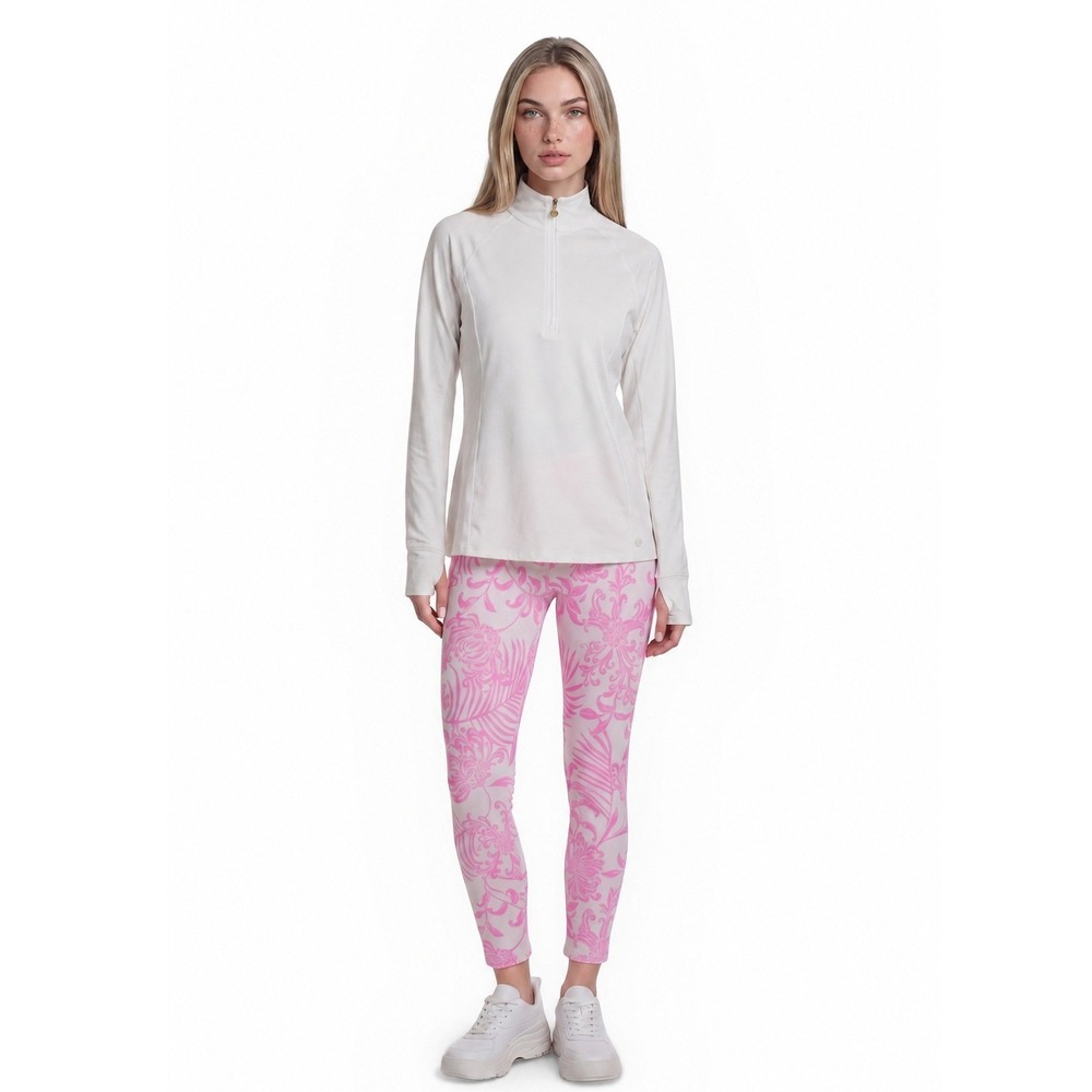 Lilly Pulitzer Luxletic Top Legging Set Women's Size Medium 8 Pink White Golf